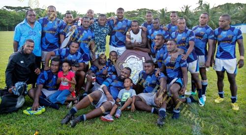 The Navy rugby team after wining the Escott Shield challenge against Nabua last weekend in Suva. Picture: ATU RASEA