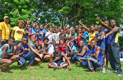 Wainimala Secondary School athletes during the Triple N Zone competition at the ANZ Stadium in Suva yesterday. Picture: JONACANI LALAKOBAU