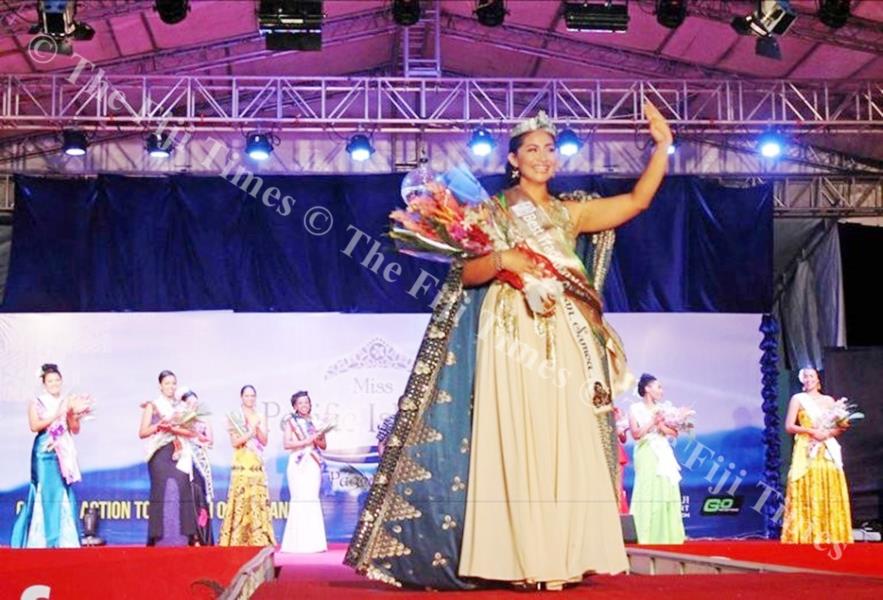 Miss Pacific Islands Matauaina To'omalai, from American Samoa, during the Miss Pacific Islands Pageant last year. Picture: SUPPLIED.
