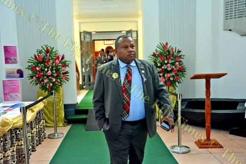 Minister for Agriculture Inia Seruiratu after a Parliament sitting last week. Picture: JONACANI LALAKOBAU