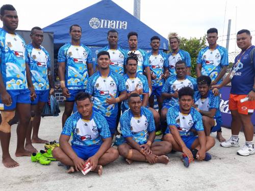 Team Tuvalu after their first pool match against the Flagstaff Rugby Club. Picture: ALISI VUCAGO