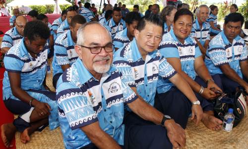 Team Fiji chef de mission to the Commonwealth Games Patrick Bower at the Team Fiji 'tatau' at Borron House last week. Picture: ELIKI NUKUTABU