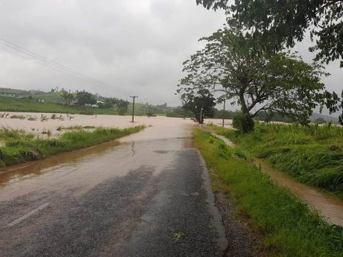 Farms and a section of road flooded in Naloto, Ba. Picture ARUN SHARMA