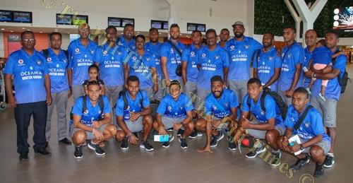 Members of the Lautoka team at Nadi International Airport yesterady. Picture: SUPPLIED