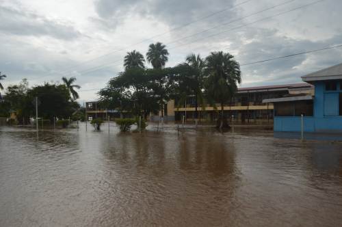 Floodwaters entered classrooms at All Saints Secondary School in Labasa. Picture: SERAFINA SILAITOGA
