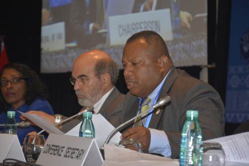 Fiji's Minister for Agriculture Inia Seruiratu speaks during the 34th Session of the FAO Asia Pacific Regional Conference in Nadi today. Picture: REINAL CHAND