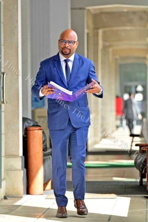 Ashwin Raj on his way to give his submissions to the Standing Committee on Justice, Law and Human Rights in Parliament yesterday. Picture: JONA KONATACI