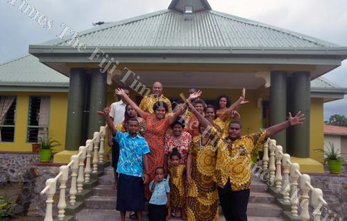 Men and women from Levuka, Nabukelevu on Kadavu celebrate after the official opening of the Nakelo House last week. Picture: BALJEET SINGH