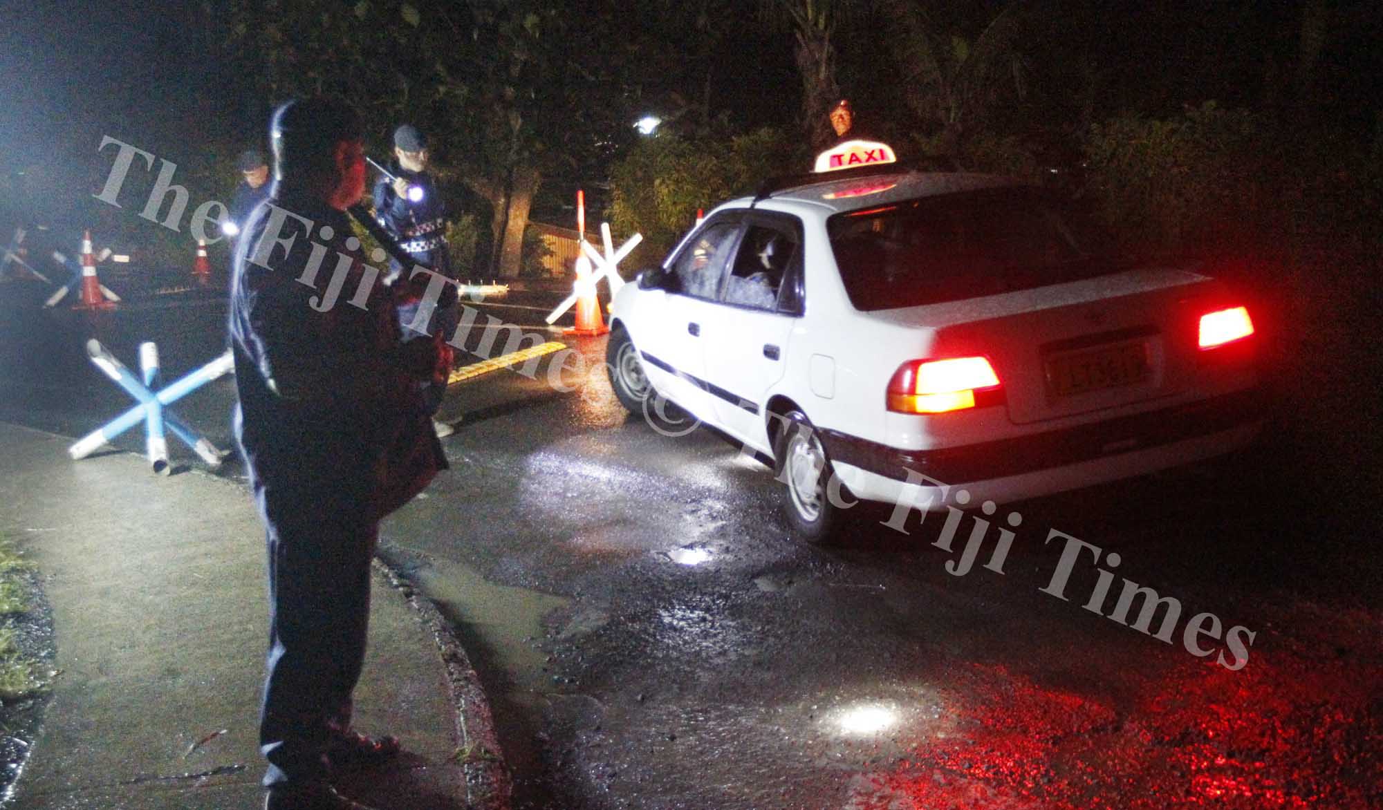 Police at the checkpoint at Khalsa and Princess road junction during the New years eve operation.Picture ATU RASEA