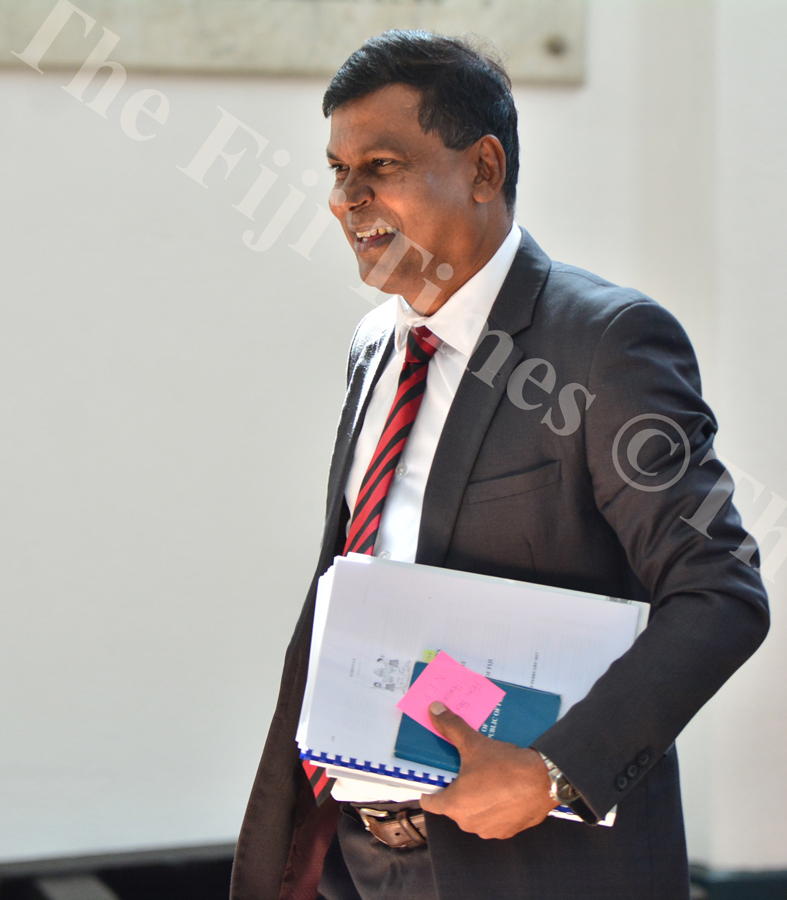 Opposition MP Biman Prasad at the parliament complex in Suva. Picture: JOVESA NAISUA