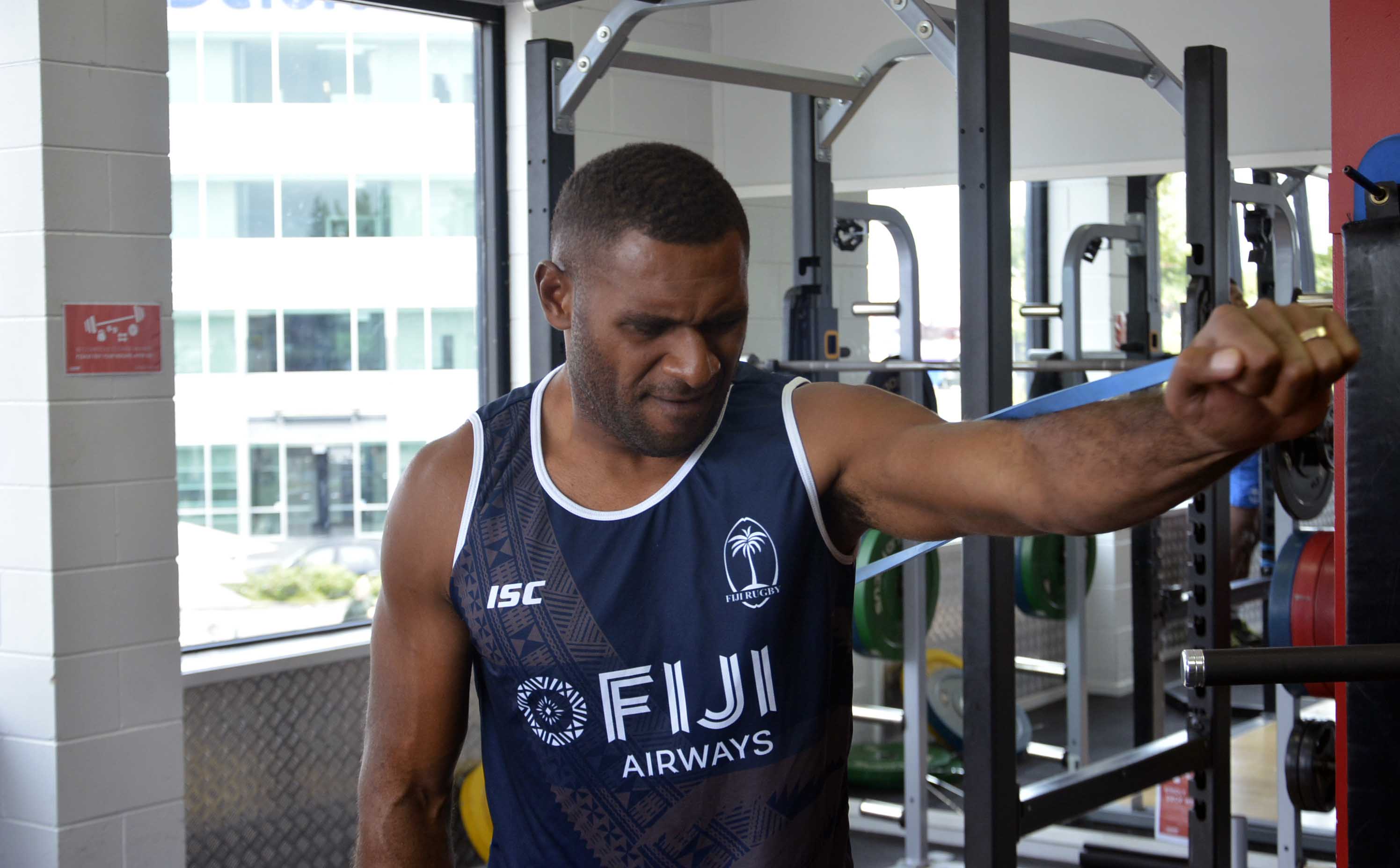 Jasa Veremalua during training at fastlane Fitness gym at Hamilton, New Zealand yesterday. Picture: BALJEET SINGH