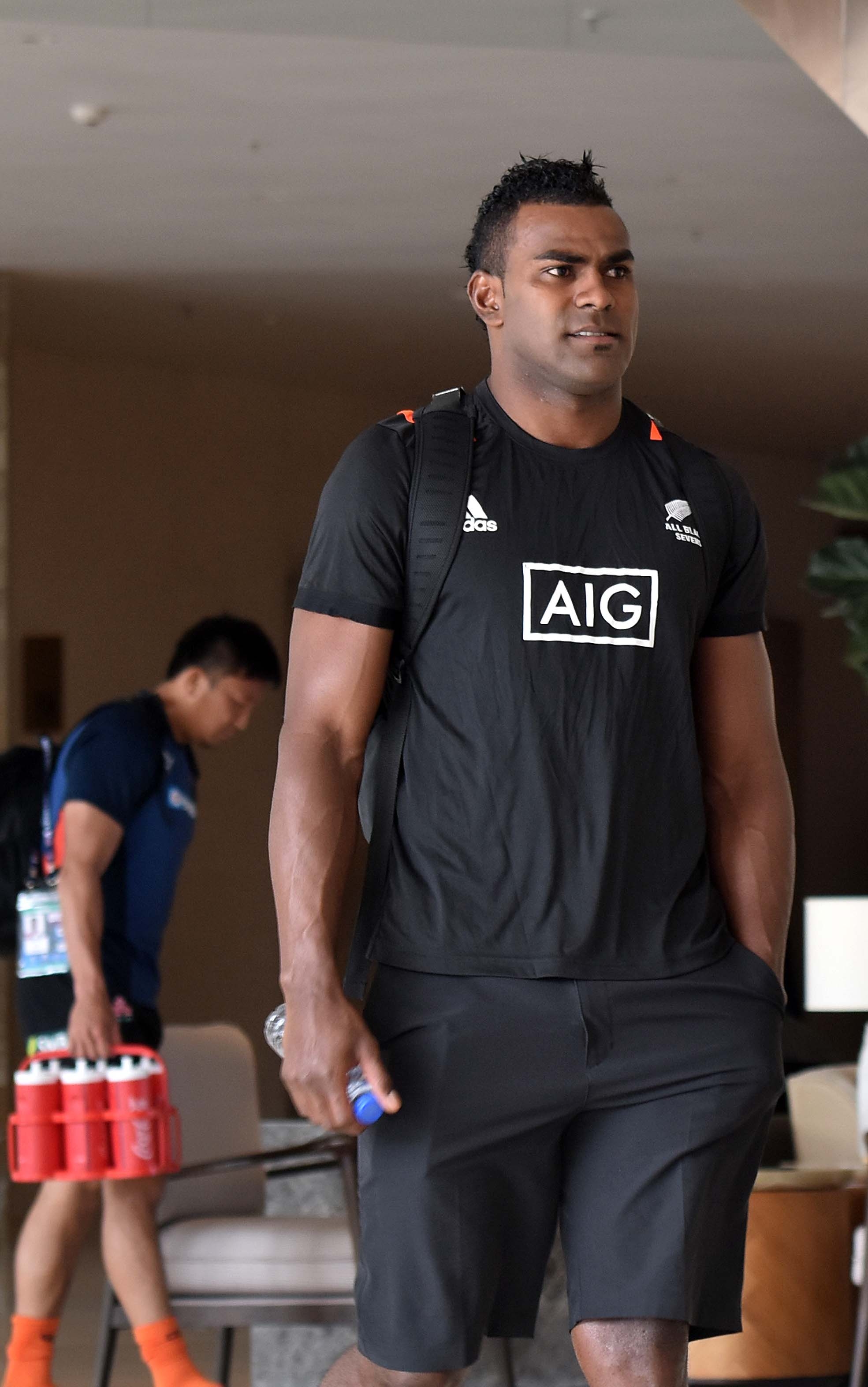 Joe Ravouvou of New Zealand 7's team at the hotel in Hong Kong yesterday. New Zealand team is pooled together with Fiji,Russia and Samoa.Picture: RAMA