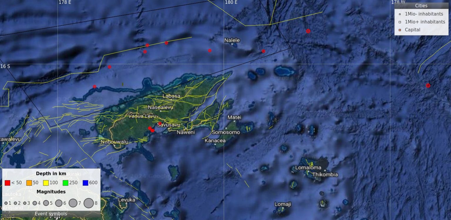 Earthquakes today fiji