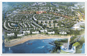 Concept plans of Emerald Bay’s residential area which will have thecapacity to accommodate between 10,000 to 15,000 people according it
Emerald Bay founder and managing director Bal Sundaram.
Picture: EMERALD BAY