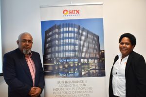 [L-R] Sun Insurance general manager operations, Thomas Naua and Sun Insurance manager Underwriting, Eleni Adiyawa. Picture: JOSEFA SIGAVOLAVOLA. 
