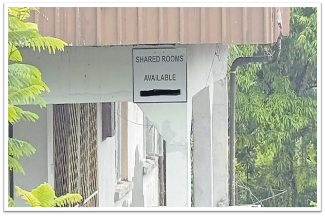 A ‘shared room’ sign displayed at a rental property in Suva usually taken up by university students. Picture: JOSEFA SIGAVOLAVOLA