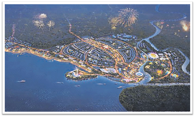 The artist impression birds eye night view of the masterplan. Image: SUPPLIED