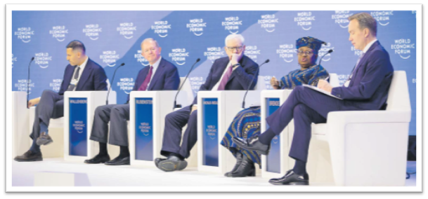 World trade leaders at the 2025 World Economic Forum in Davos, Switzerland. Donald Trump’s return to the White House sparked intense discussions at that world meet. Picture: WORLD ECONOMIC FORUM