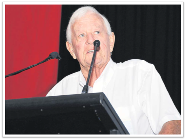 Andrew Turnbull delivers his speech after receiving the Lifetime Achievement Award during the ANZ Fiji Excellence in Tourism Awards 2024 at Sheraton Fiji Golf & Beach Resort, Denarau, Nadi. Picture: BALJEET SINGH