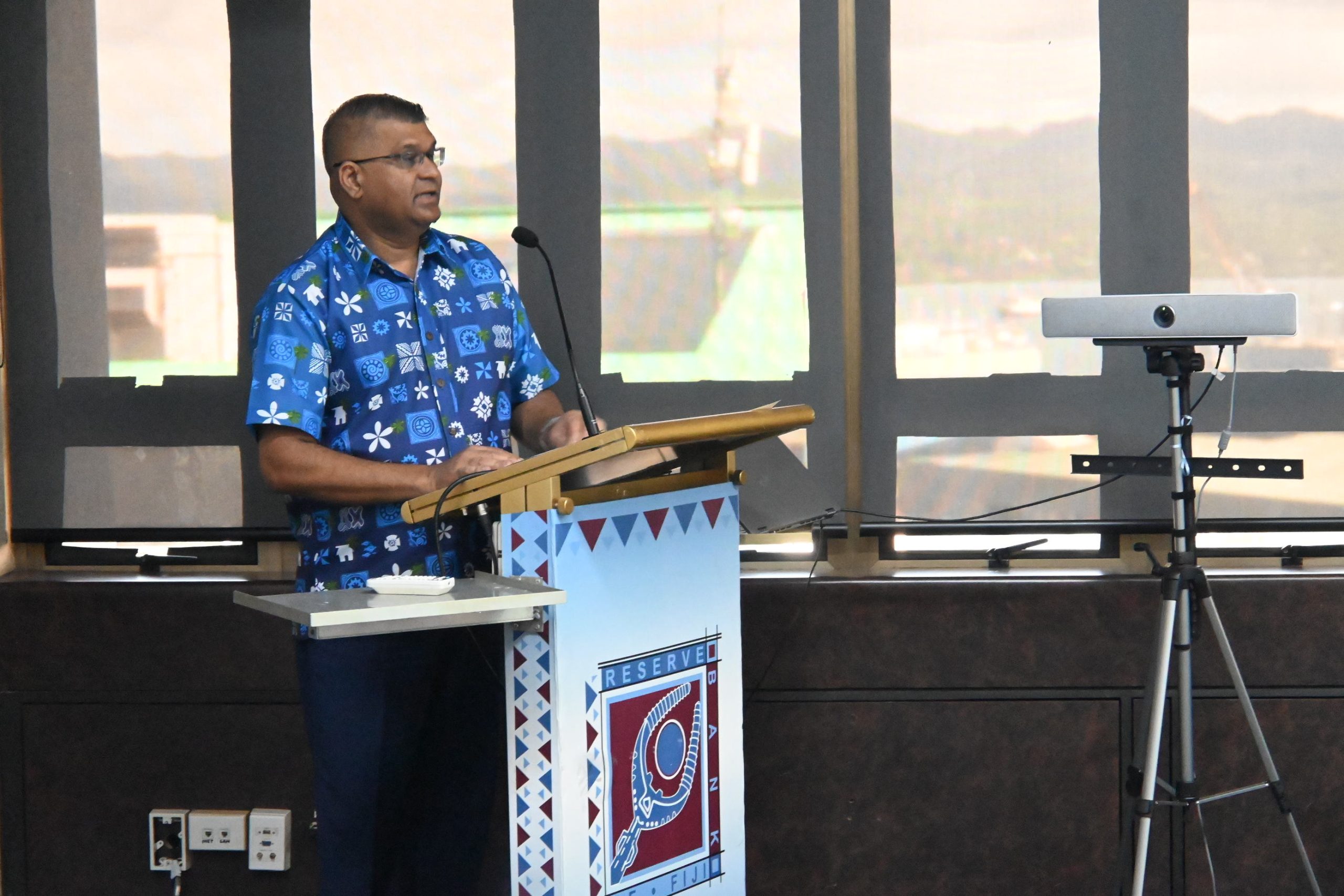 Reserve Bank of Fiji (RBF) Governor Ariff Ali in his speech at yesterdays International Womens Day celebration at RBF, Suva. Picture: JOSEFA SIGAVOLAVOLA
