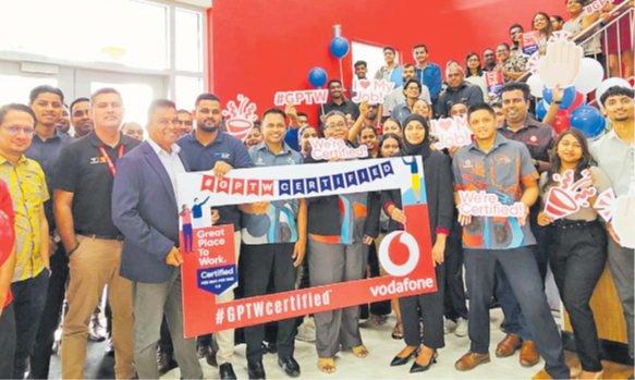 Vodafone Fiji staff at the Vodafone headquarters in Tamavua. Picture: SUPPLIED