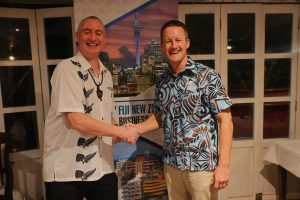 FNZBC President James Trusler and Outgoing New Zealand Pacific Trade Commissioner David Dewar at the farewell gathering in Suva on Thursday, last week.