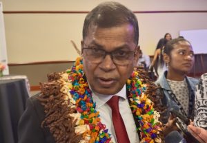 Deputy Prime Minister and Finance Minister Biman Prasad speaking to this newspaper after the Graduate Business Start-Up Grant Scheme Training Program after their graduation earlier this week. Picture: JOSEFA SIGAVOLAVOLA.