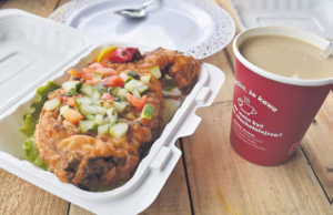 A serve of fried fish and boiled cassava with coffee will cost you $5for a breakfast. Pictures: LENAITASI CAVUILATI