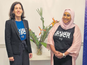 French Ambassador to Fiji Julie Le Saos, left, with Women in TechFiji Chapter country director Sagufta Janif. Picture: SUPPLIED