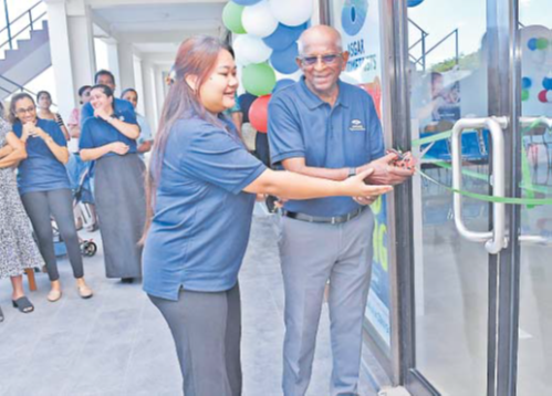 Optometrist consultant Passang Doma Bhutia with general manager Vidhya Lakhan cut the ribbon to officially open the Asgar Optometrists Clinic in Lautoka. Picture: REINAL CHAND