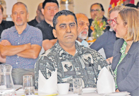 Permanent secretary for Finance Shiri Gounder listens in during the Post Budget Breakfast session at the Grand Pacific Hotel in Suva on Saturday. Picture: JONACANI LALAKOBAU