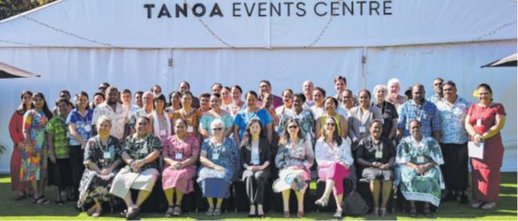 Ministry of Tourism and Civil Aviation permanent secretary Salaesini Daunabuna (sitting - 3rd from left) with participants at the Regional Workshop on Sustainable Gastronomy Tourism held at Tanoa International Hotel in Nadi on Monday. Picture: REINAL CHAND