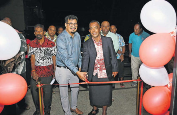 Al-Hamd Smart Living managing director Ashfaaq Khan (left) with chief guest, mata-ni-tikina Tavua Ratu Ovini Bokini during the opening of the Al- Hamd Smart Living Tavua Shop. Picture: BALJEET SINGH