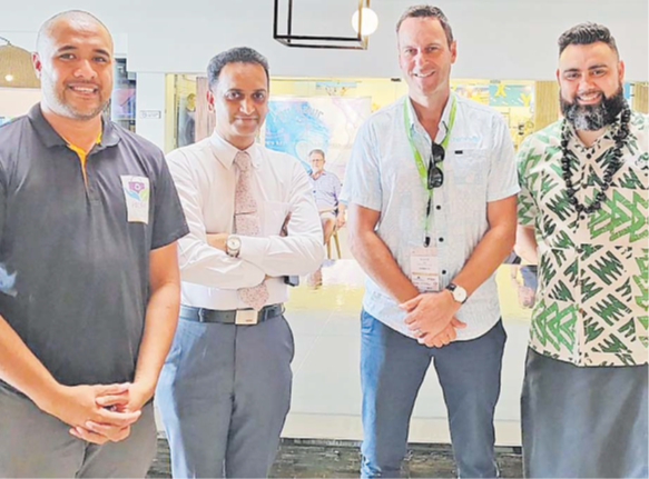 L-R: PRF’s manager special projects John Wilson, PRF founder Amitesh Deo, Tourism Fiji’s outgoing CEO Brent Hill, Tourism Fiji’s former chief operating officer Leigh Howard. Picture: SUPPLIED