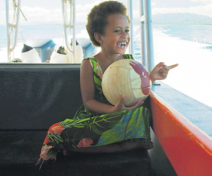 Lani and Wilson on theboat. Picture: SUPPLIED