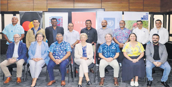 Representatives of partners to Fiji’s first financial solutions Innovation Hub after the signing on July 17. Picture: RESERVE BANK OF FIJI