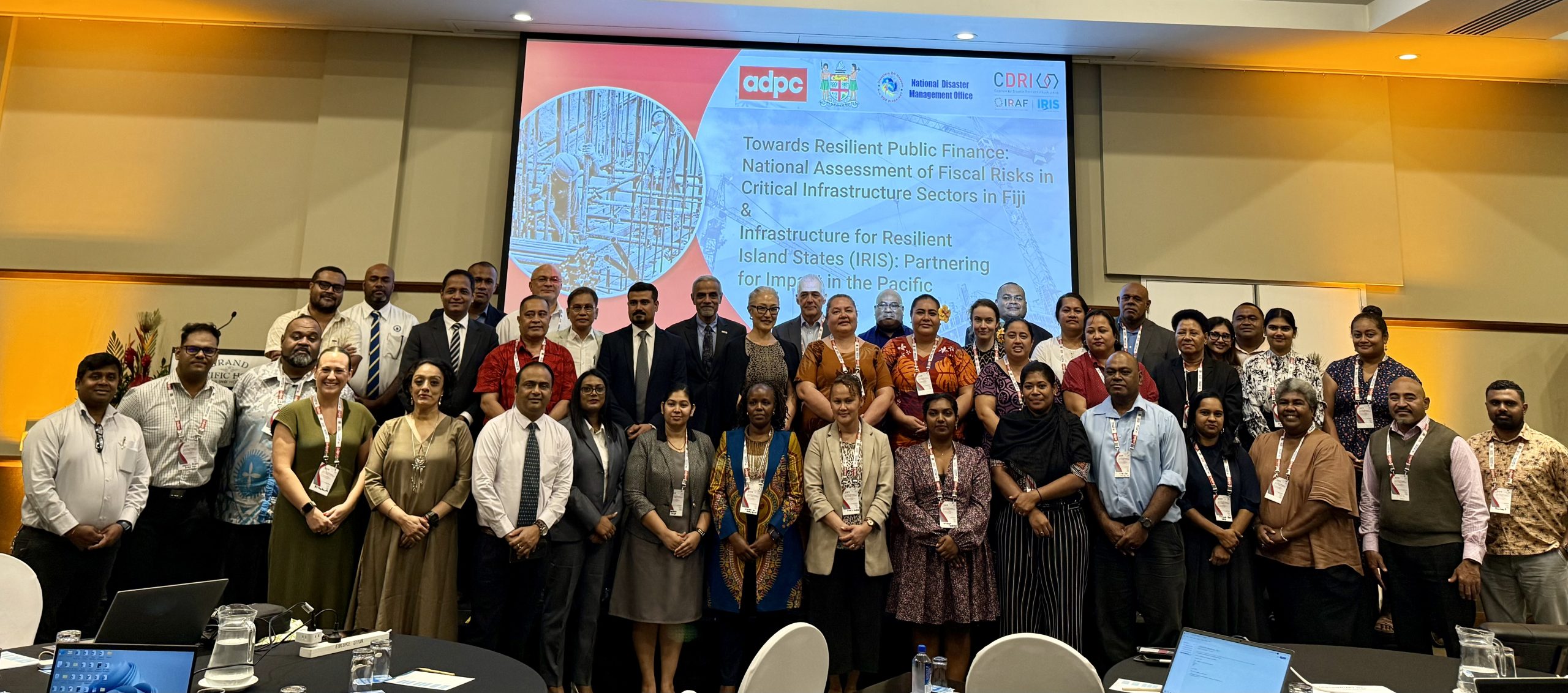 CDRI representatives with representatives of the Government and Private Sector at the launch of CDRI’s ‘Towards Resilient Public Finance - National Assessment of Fiscal Risks in Critical Infrastructure Sectors in Fiji’ report in Suva yesterday. Picture: JOSEFA SIGAVOLAVOLA