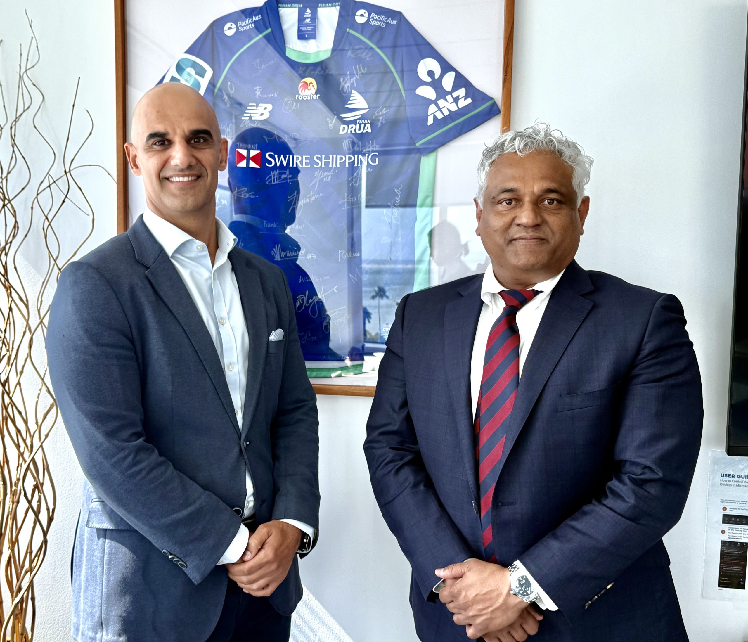 ANZ Fiji Head Rabih Yazbek and ANZ International Economist for the Pacific Dr Kishti Sen. Picture: JOSEFA SIGAVOLAVOLA