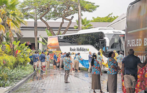 Fiji’s first-ever electric tourist coaches are powered by the Fijian sun. Picture:SUPPLIED