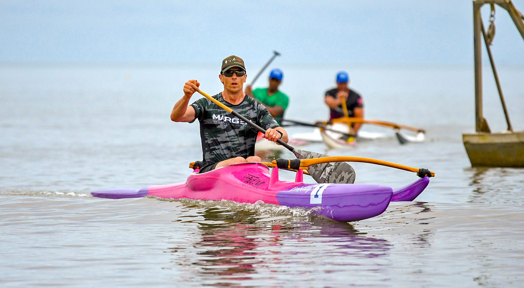 Irving paddles for son